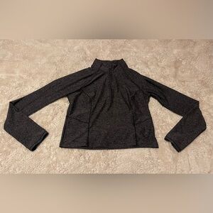 Old Navy Women's Sz M Gray Heather CloudComfy Cropped 1/4 Zip Pullover